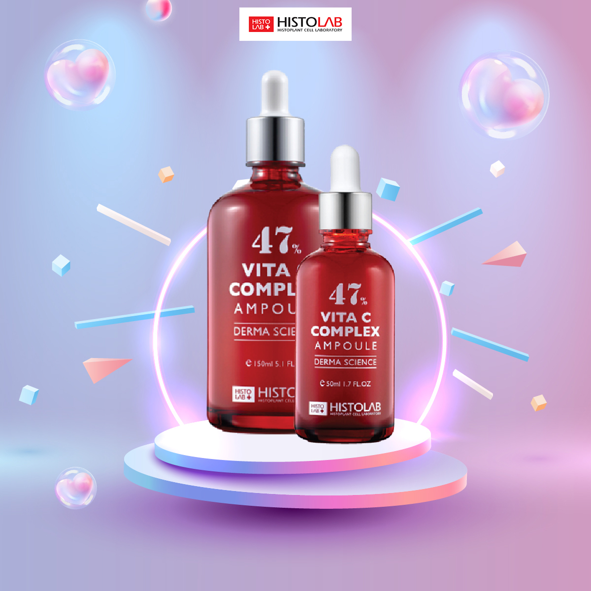 Serum Tinh Chất Làm Sáng Da HISTOLAB Vita C Complex Ampoule 47% - Giúp Tăng Sản Sinh Collagen, Giúp Da Căng Mượt