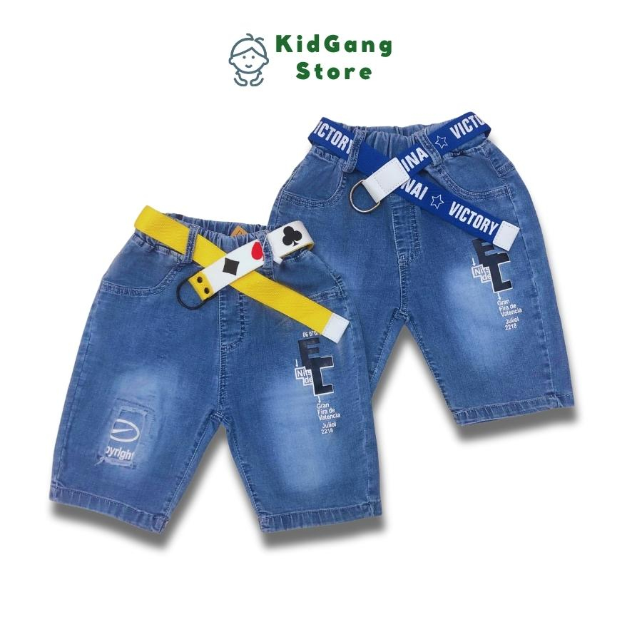 Quần bò bé trai KIDGANG, quần bò cho bé trai ngố xước rách size 12-24kg