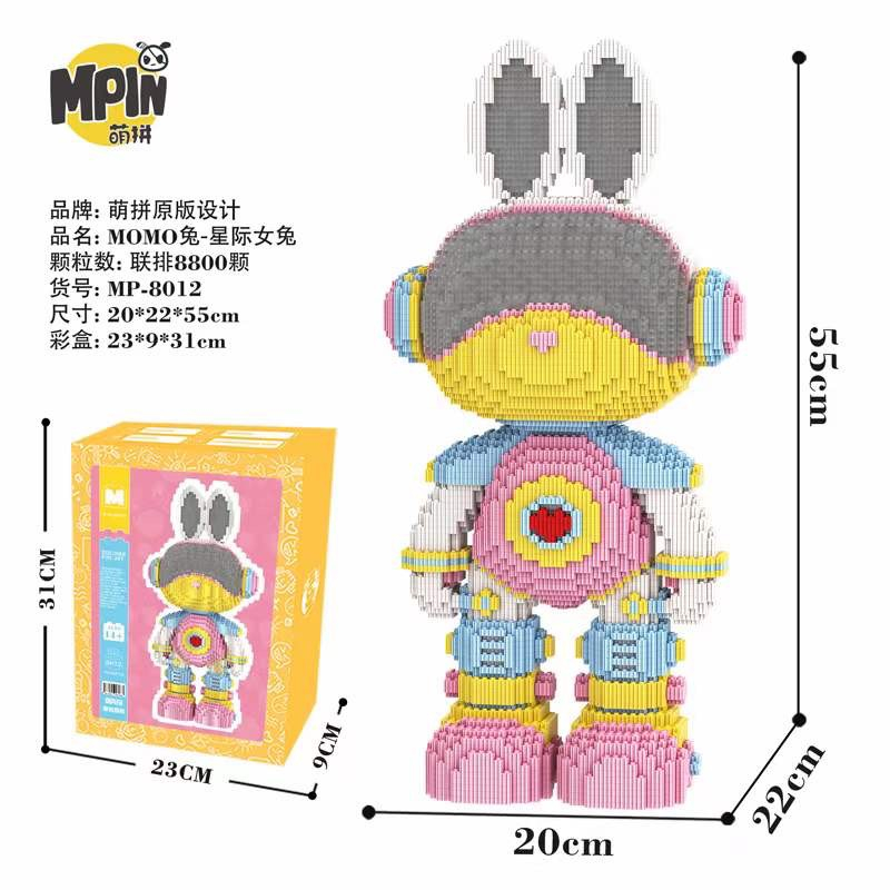 le.go thỏ statgirl và thỏ bóng đêm mpin 55cm Đồ chơi lắp ráp mô hình cỡ lớn Hàng Đẹp bear bricK.tặng búa đẹp