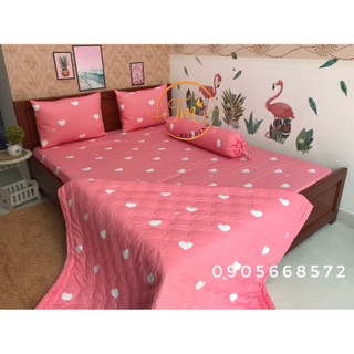 Bộ chăn ga 100% coton chuẩn logo công ty 5 món mềm mát