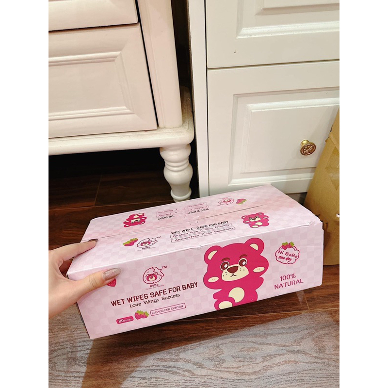 Khăn Giấy Ướt Gấu Dâu