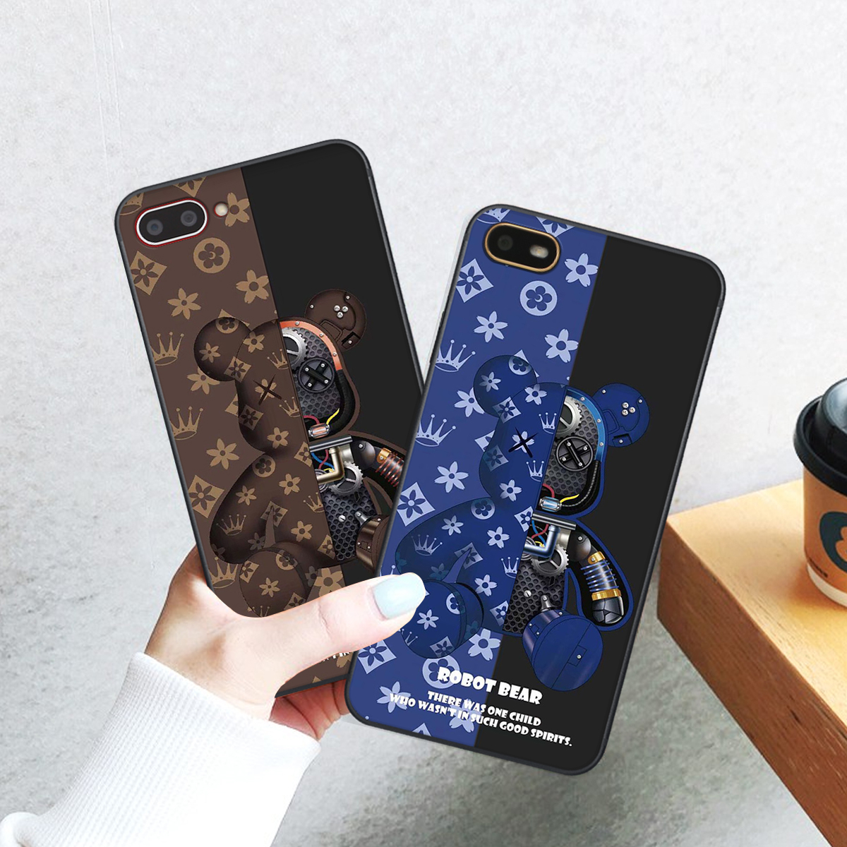 Ốp lưng Oppo A1K / A3S / Realme C2 in hình nhãn hiệu Be@r Brick thời trang cao cấp