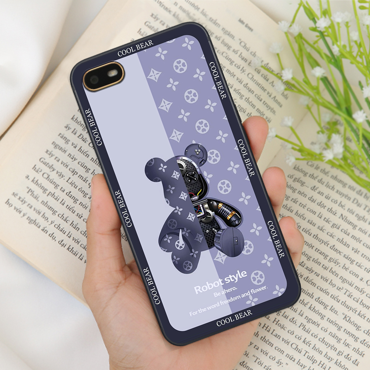 Ốp lưng Oppo A1K / A3S / Realme C2 in hình nhãn hiệu Be@r Brick thời trang cao cấp