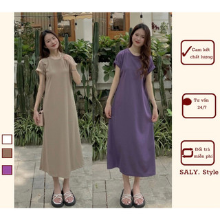 Váy tay hến dáng dài chất tăm 1 mặt Saly _Vay00423_P0K30