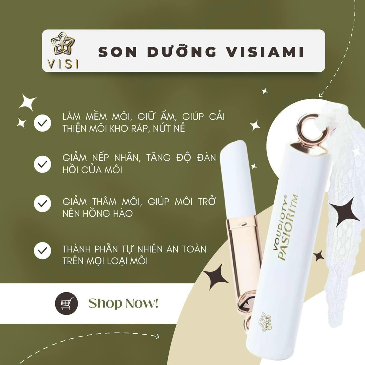 SON DƯỠNG VISIAMI DƯỠNG CHỐNG THÂM VÀ MỀM MÔI