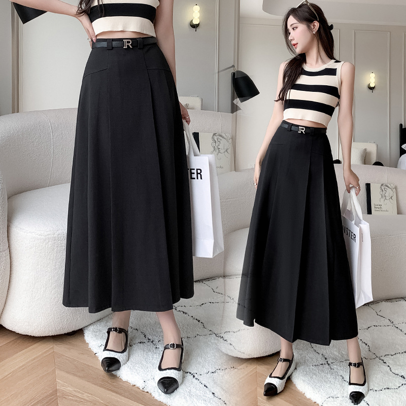 Chân Váy Redlip kem đai dáng dài form siêu tôn dáng chuẩn hàng QC