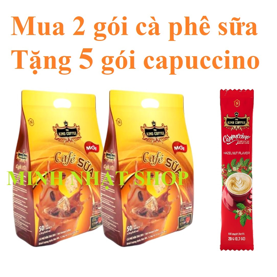COMBO 2 Gói Cà Phê Sữa Tan 3IN1 KING COFFEE Túi 50 gói x 24g_HSD 2025