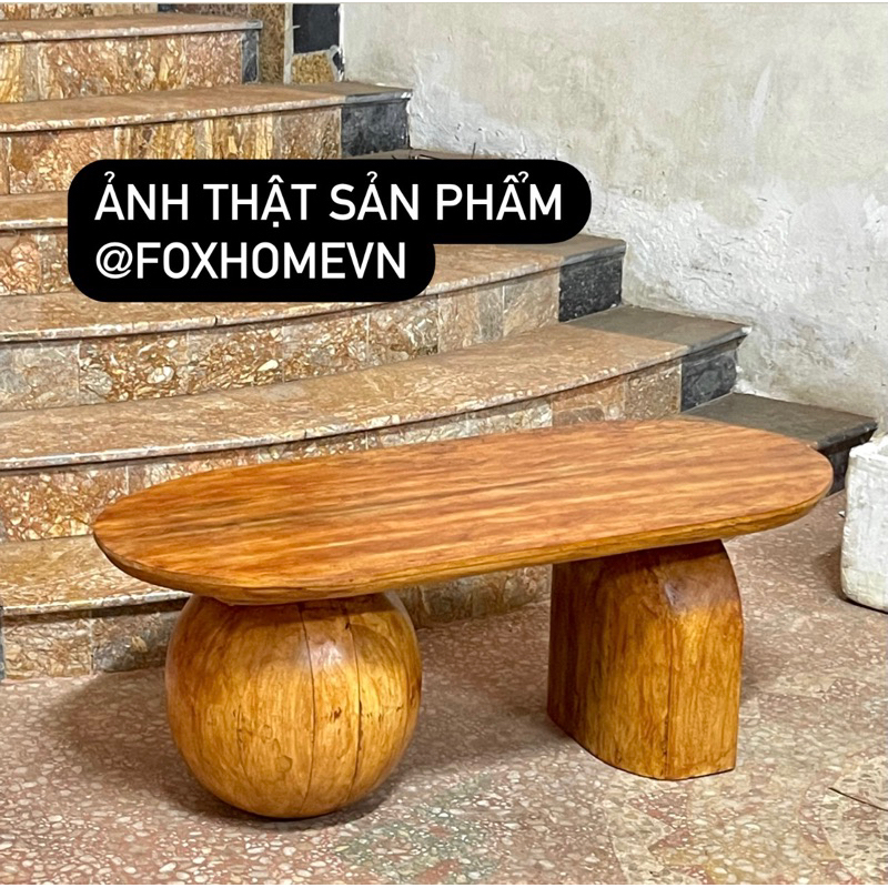 FREESHIP HN Bàn trà sofa dài 100cm cao 38cm gỗ tự nhiên cao cấp decor phòng khách, homestay - FOXHOMEVN