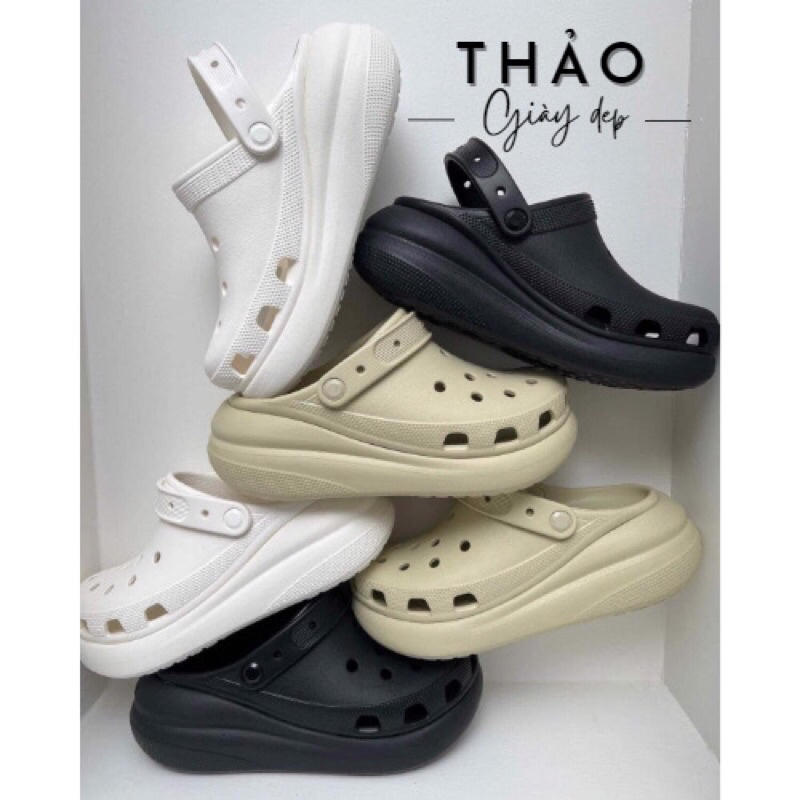 Sục Classic Crush Crocs Đế Cao Tặng Kèm Charm Gấu