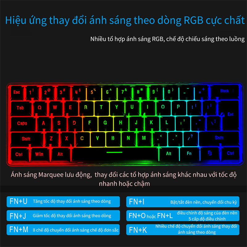 Bàn phím giả cơ Led RGB chuyên dùng cho máy tính- Bảo hành 12 tháng
