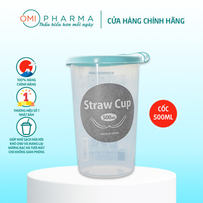 Cốc Uống Nước Có Nắp Đậy Cắm Ống Hút Kokubo Nắp Xanh Bạc Hà Nhật Bản (500ml)