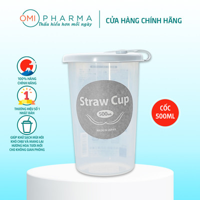 Cốc Uống Nước Có Nắp Đậy Cắm Ống Hút Kokubo Nắp Trắng Nhật Bản (500ml)