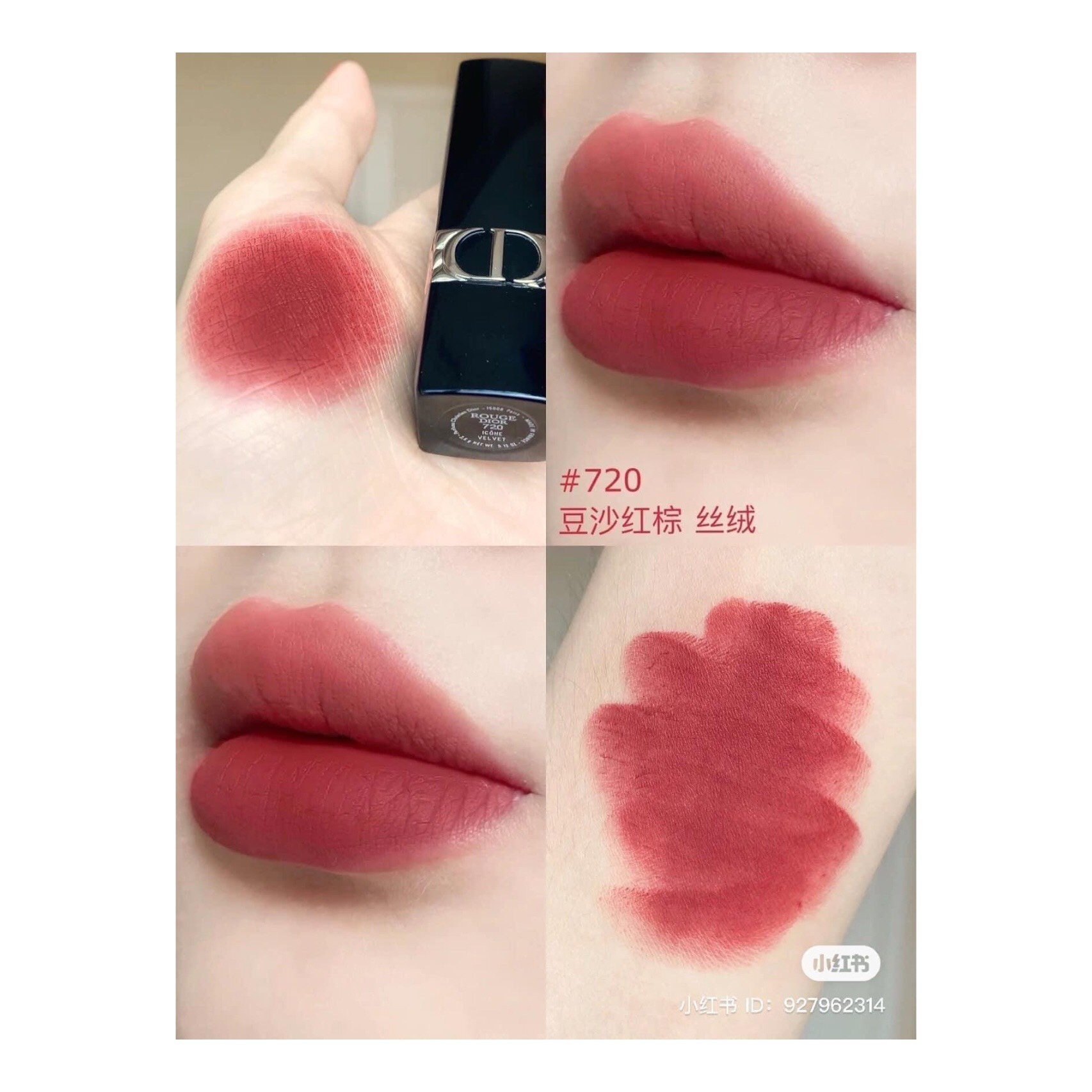Son Dior Rouge Velvet 720 Icone Màu Hồng Nâu Đất