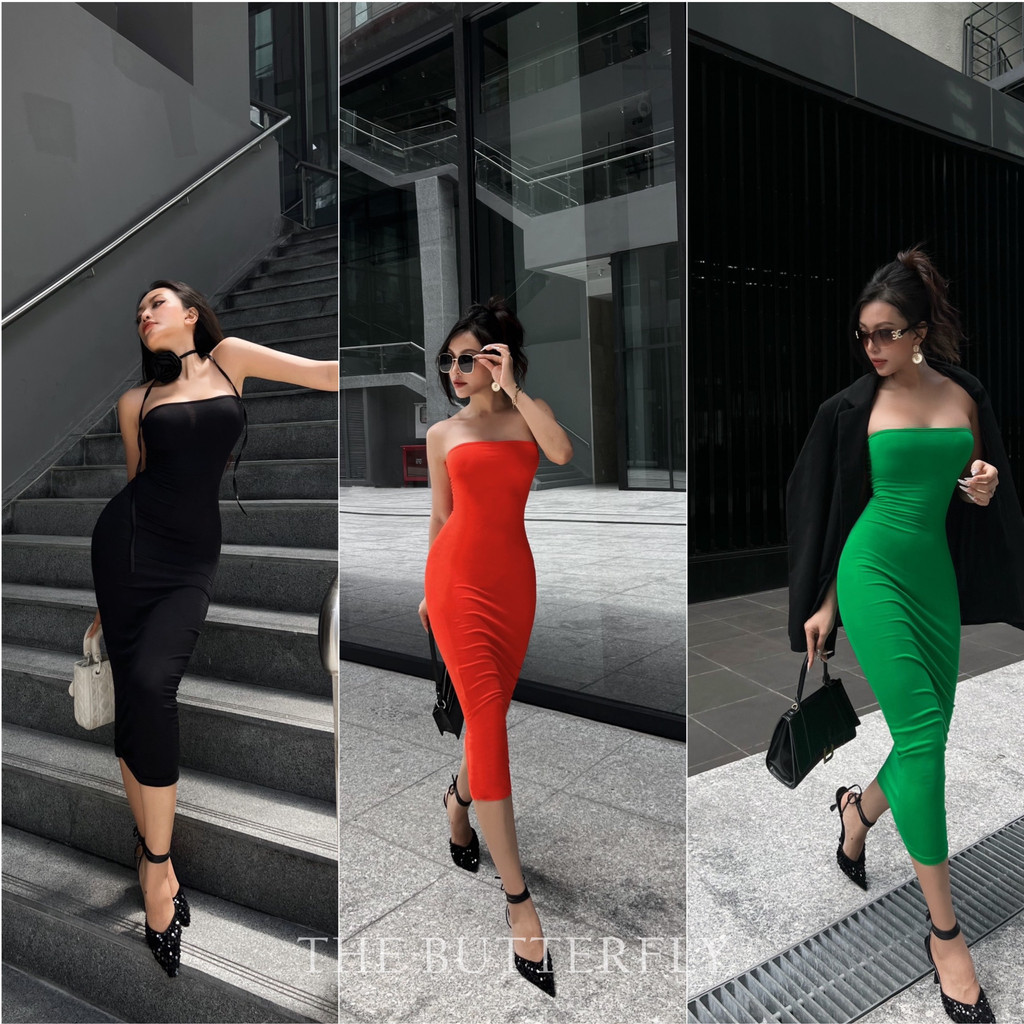 Váy/ Đầm Ống Nữ - Đầm Quây - Tubedress Thun Cotton Lụa Dẻo Co Giãn Ôm Sát The Butterfly