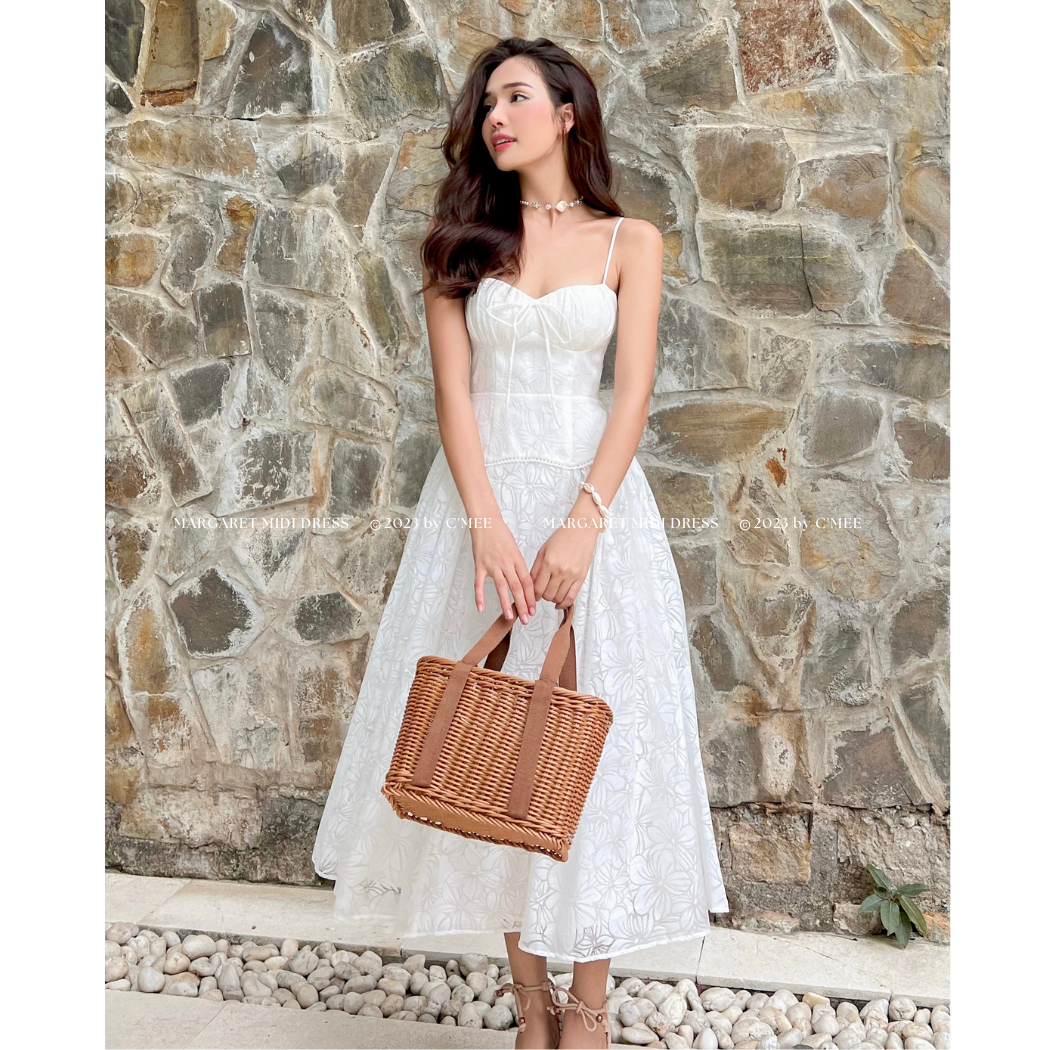 [C'MEE] Đầm voan hoa xốp Margaret Midi Dress