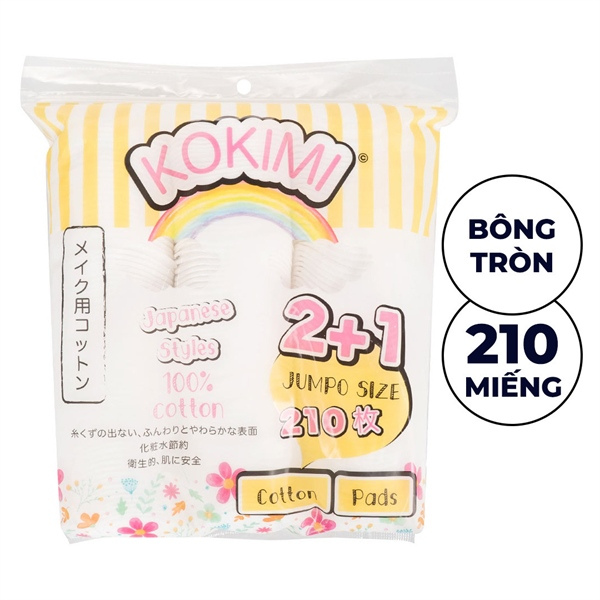 Bông tẩy trang Mihoo- Kokimi Cotton Pads 200 Miếng + 150 Miếng