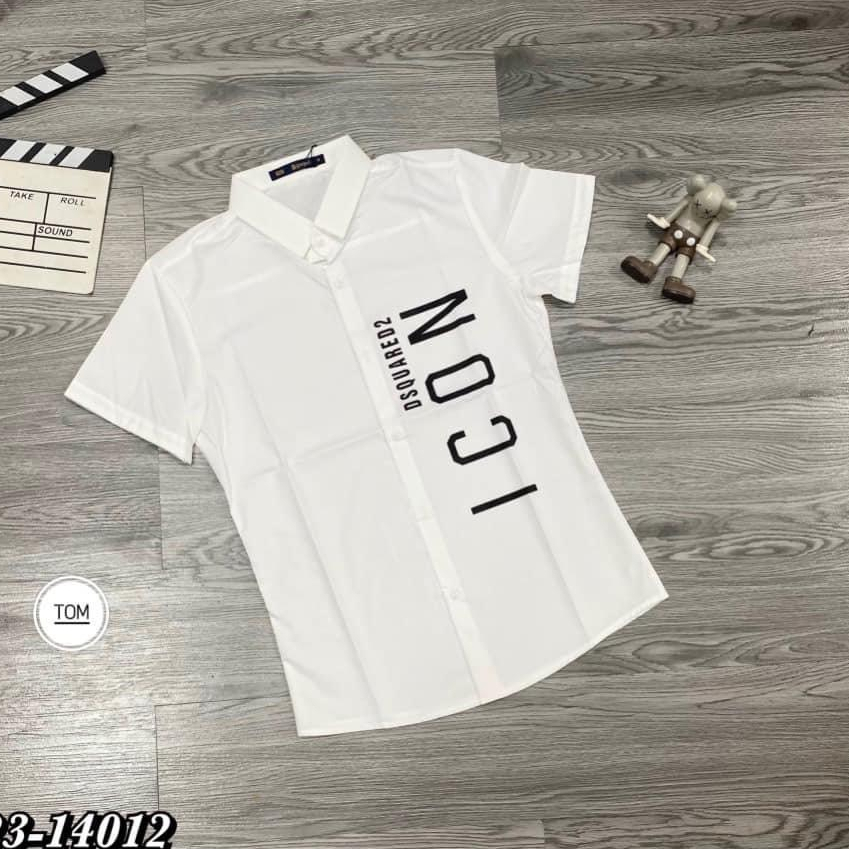 Áo sơ mi nam ngắn tay sơ mi nam ICON cao cấp vải lụa mềm mịn chất lượng vải đẹp y hình