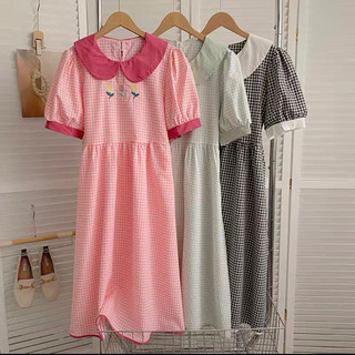 Đầm dài cổ búp bê thêu hoạ tiết hoa tuylip - A09 8837