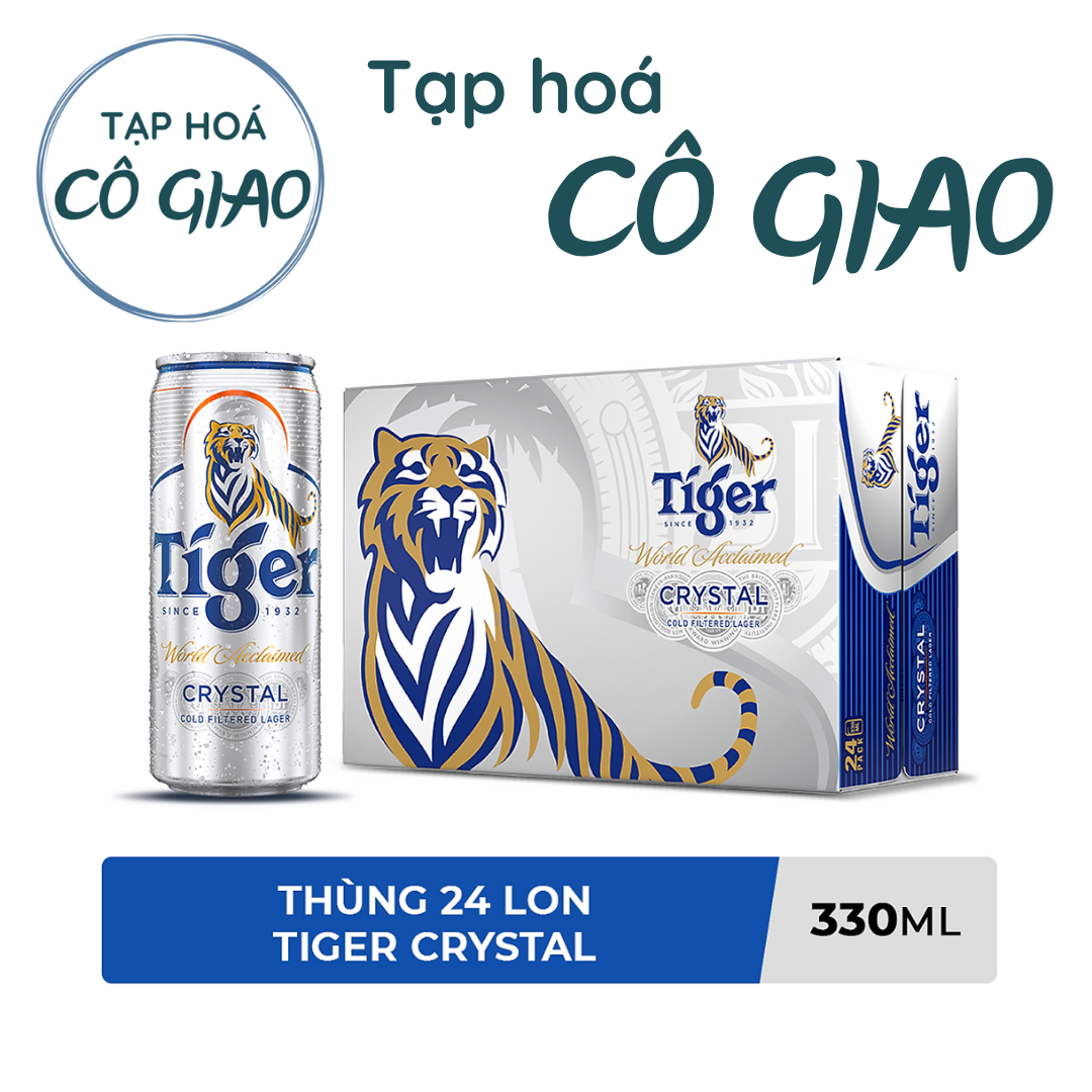 Thùng 24 lon bia Tiger Crystal 330ml/lon