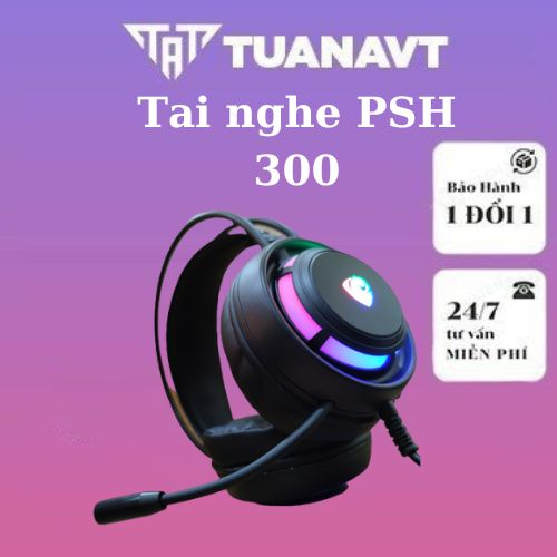 Tai nghe chuyên game PSH 300 led RGB , hàng full box bảo hành 12 tháng