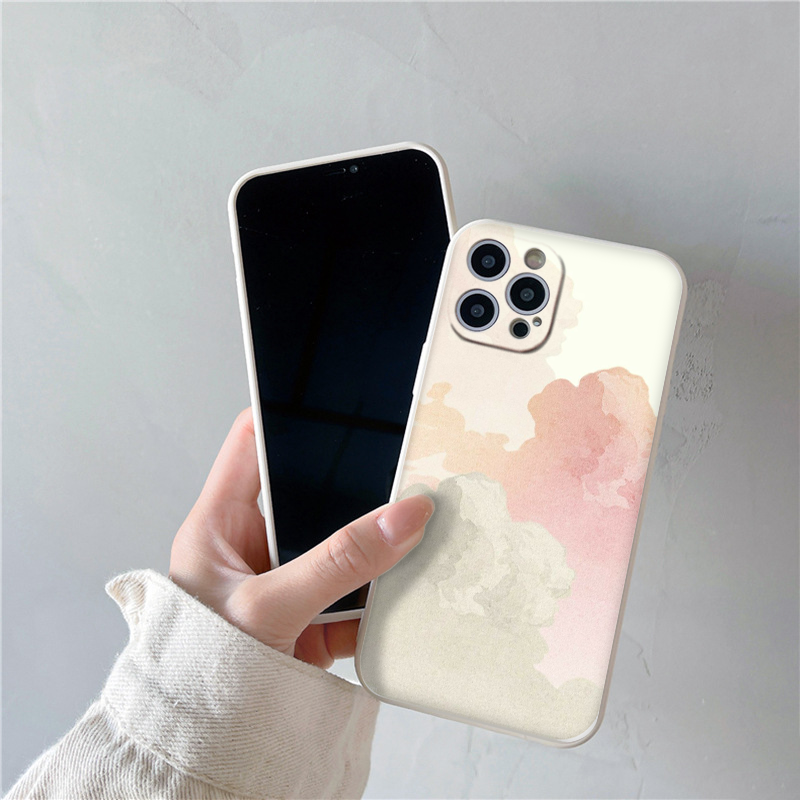 Ốp vuông iphone hình đám mây ngũ sắc cho ip 14 Pro max 6 6s Plus 7P 8P 11 Pro Prm X Xs max 12 Pro 12 Prm 13 eh2082