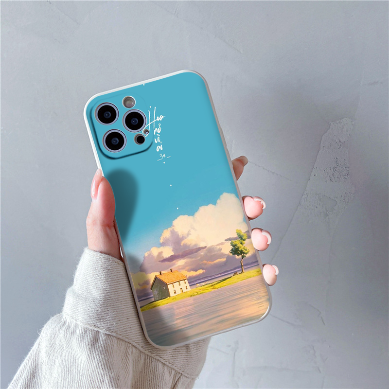Ốp Điện Thoại hình ngôi nhà ven biển cho ip 14 Pro Max 13 Pro Max 7 8 6S Plus iP 11 12 Pro XR X XS Max eh2092