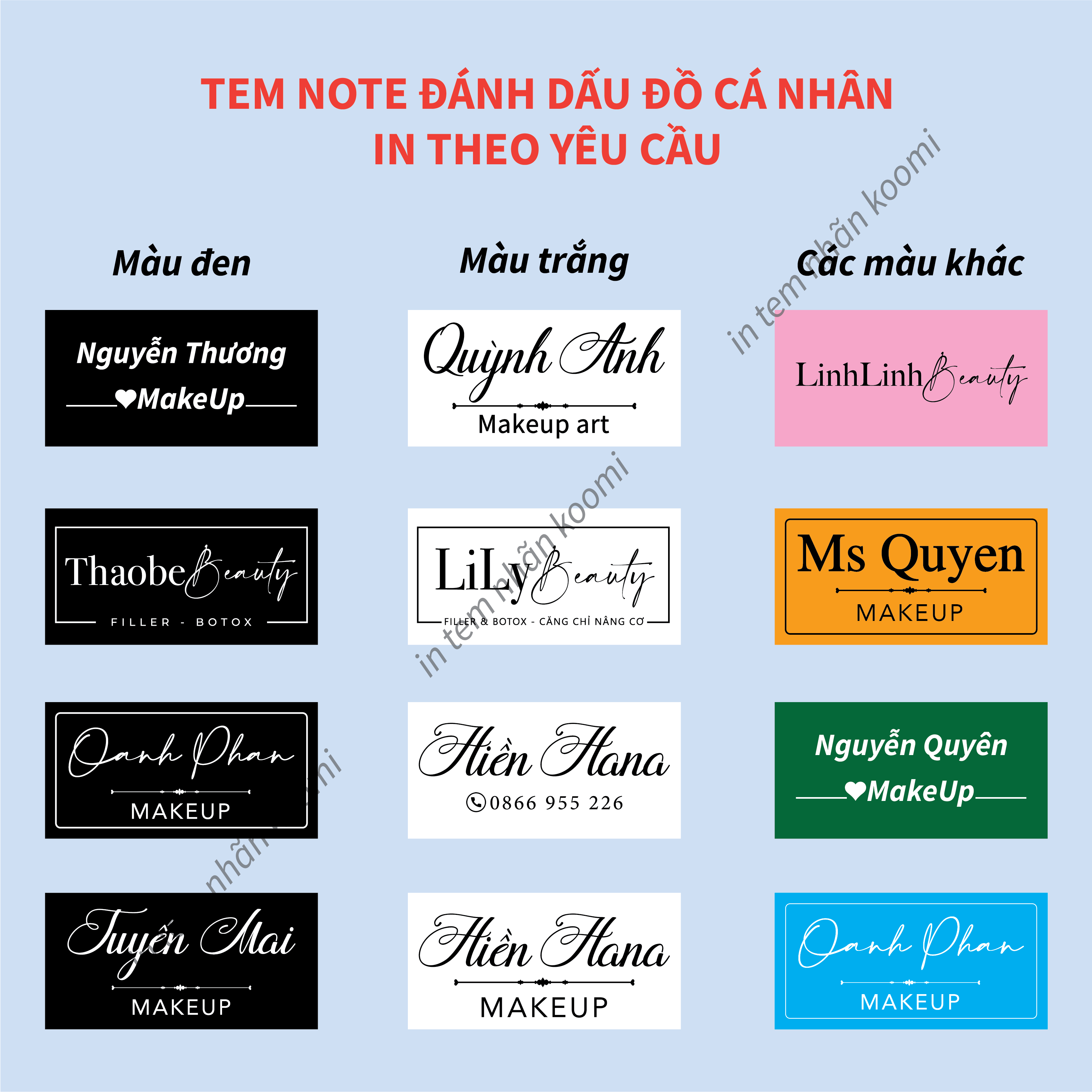 Nhãn dán đánh dấu đồ cá nhân, Tem Note cá nhân