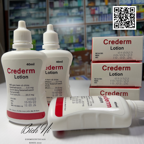 Kem dưỡng Crederm lotion 40ml cùng công thức Beprosalic lotion - Chăm sóc da Chàm, Vẩy nến, Nấm da đầu.