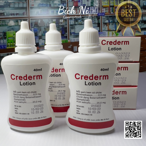 Kem dưỡng Crederm lotion 40ml cùng công thức Beprosalic lotion - Chăm sóc da Chàm, Vẩy nến, Nấm da đầu.