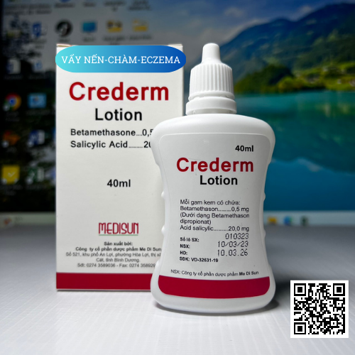 Kem dưỡng Crederm lotion 40ml cùng công thức Beprosalic lotion - Chăm sóc da Chàm, Vẩy nến, Nấm da đầu.