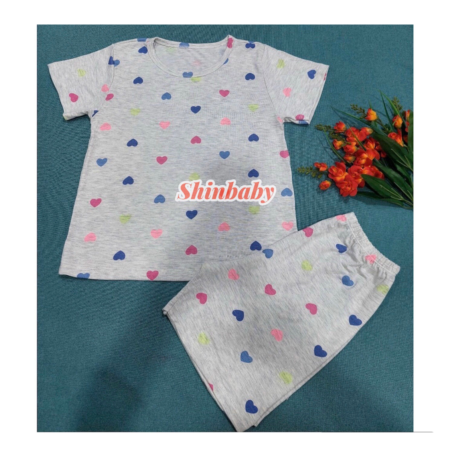 Bộ quần áo cotton cộc tay bé gái nhiều hoạ tiết dễ thương mát mịn thoải mái