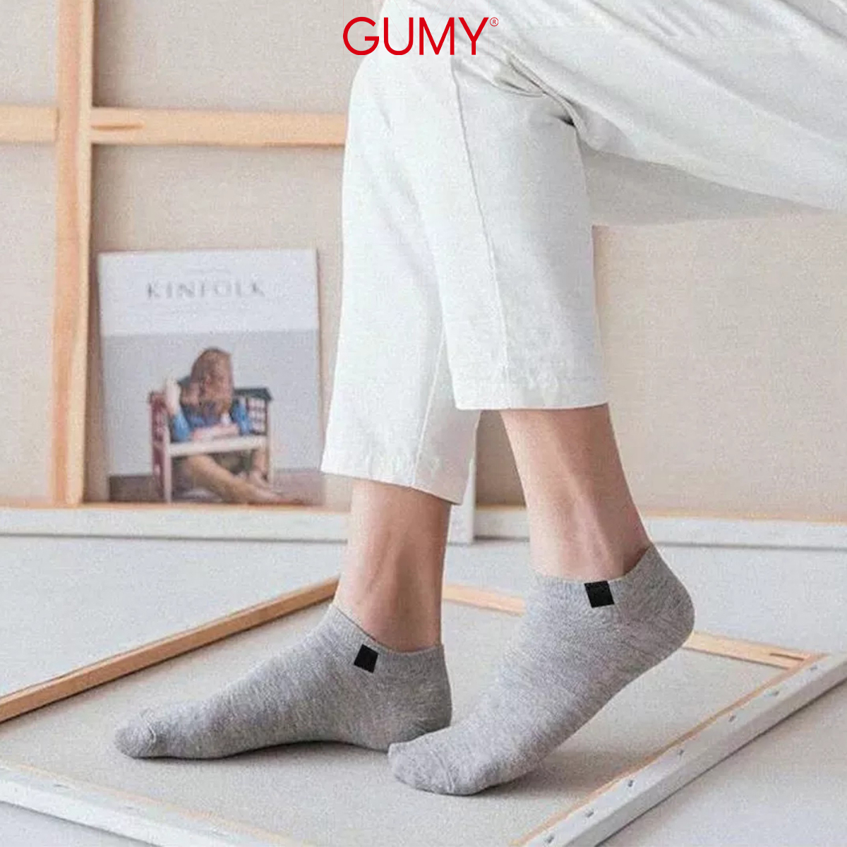 3 Vớ Tất Nam Nữ Cổ Ngắn Dày GUMY trơn vải cotton khử mùi thấm hút mồ hôi, nhiều màu đẹp, co giãn, thoáng khí VN021