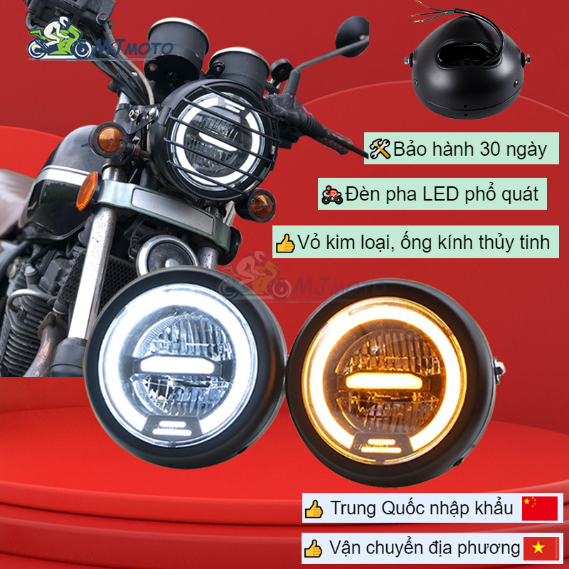 Đèn pha Led độ cafe racer, classsic cao cấp