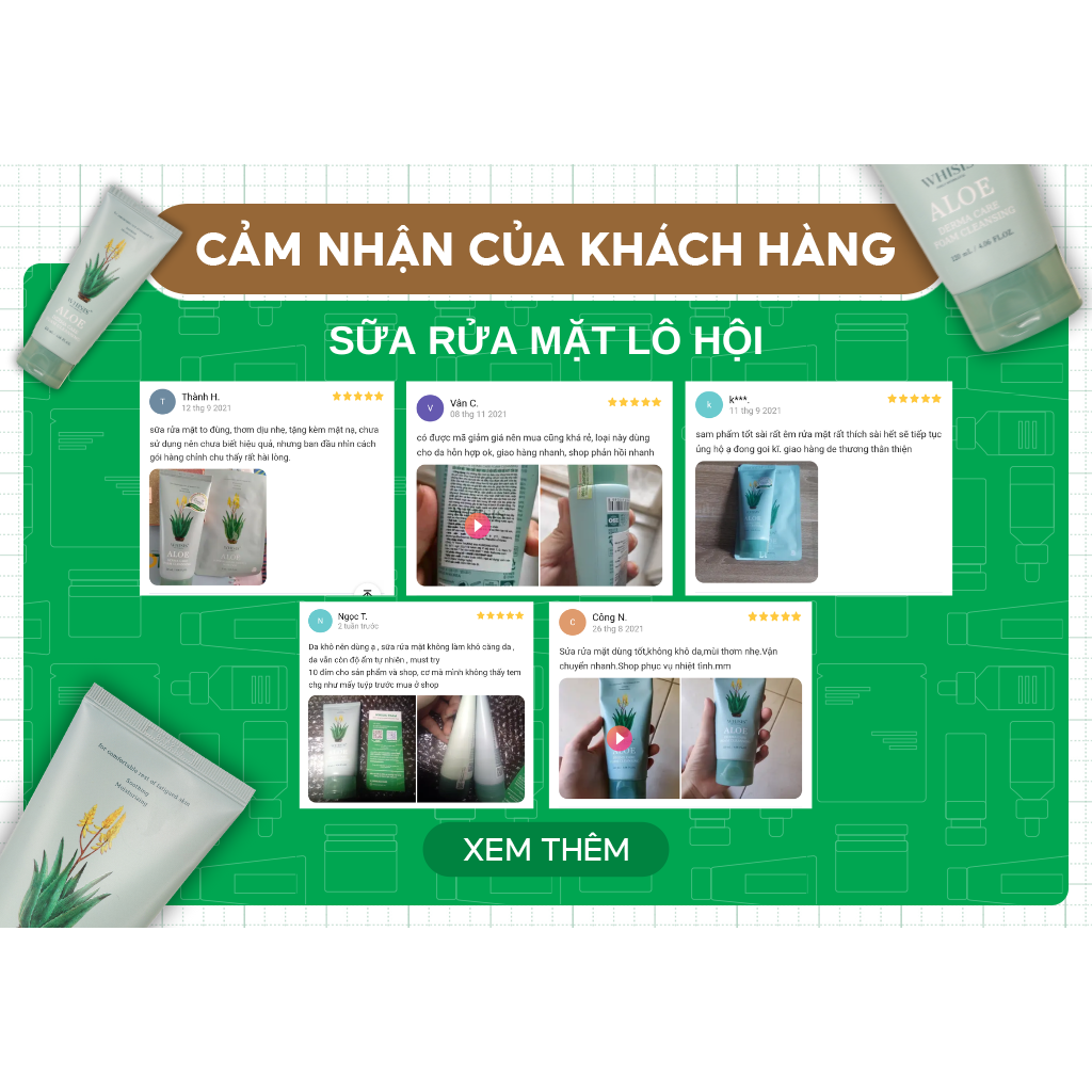 Sữa Rửa Mặt Cho Da Khô Dưỡng Ẩm Hàn Quốc WHISIS Aloe Derma Care Foam Cleansing Chiết Xuất Nha Đam Cấp Ẩm Sạch Sâu 120ml