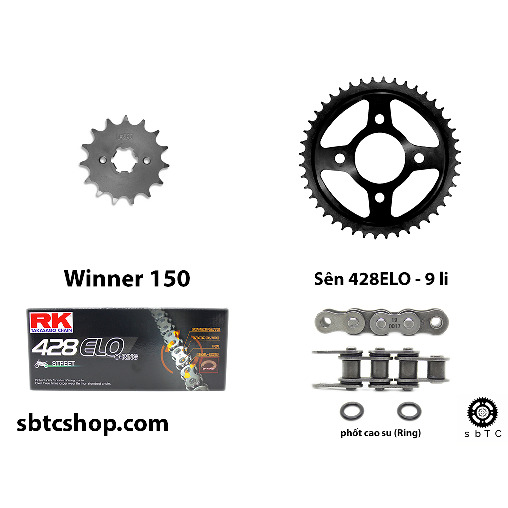 NSD Nhông sên dĩa RK 428 ELO Winner 150 chính hãng