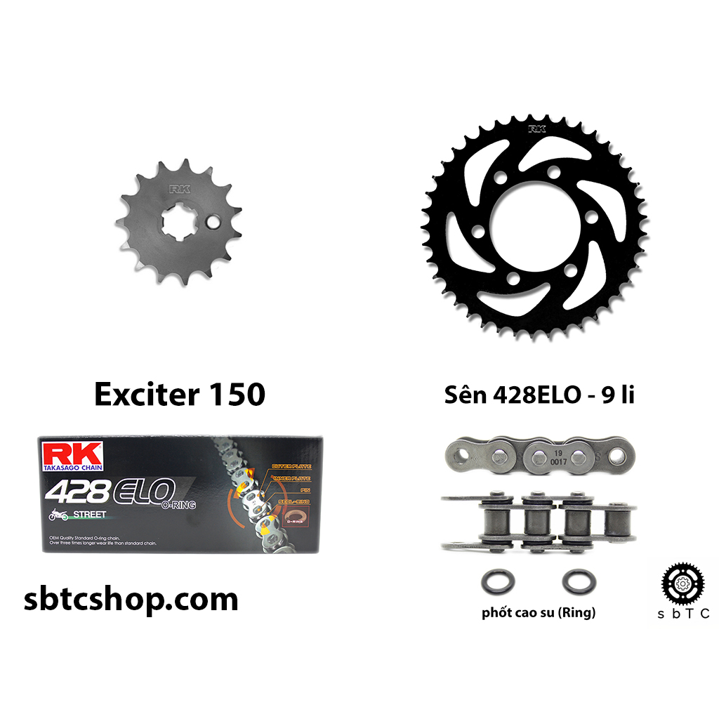 NSD Nhông sên dĩa RK 428 ELO Exciter 150 chính hãng