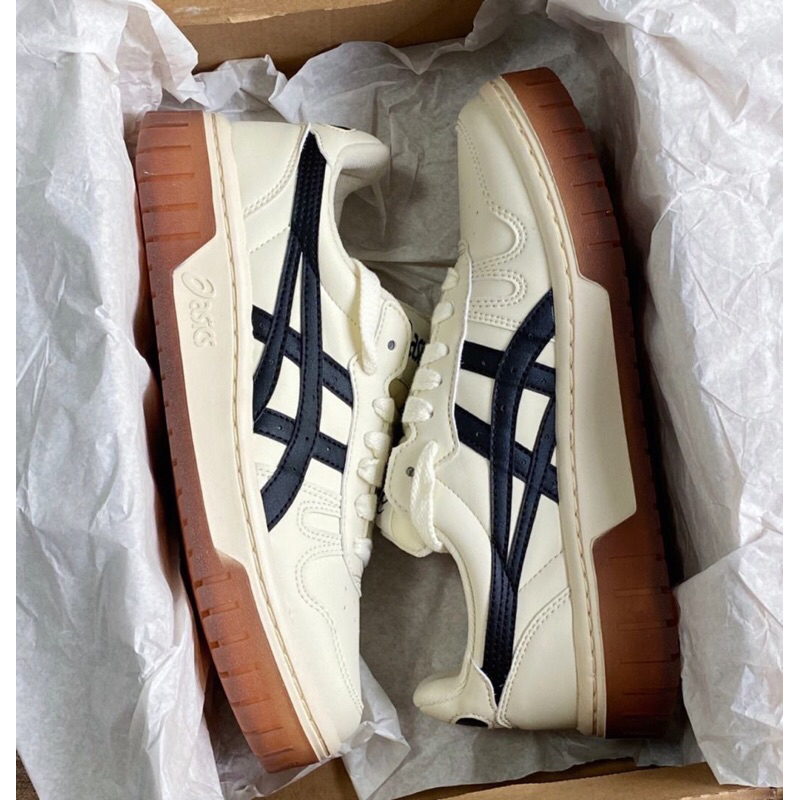 Giày Sneaker Asic Court Trail Cream Kem Đế Nâu Da Thật Dành Cho Nam Nữ