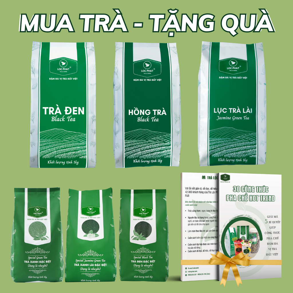 Trà Pha Chế + Sách Pha Chế - Trà Lộc Phát 1 Kg