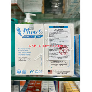 Viên uống chống nắng trắng da miracle double extra 60v