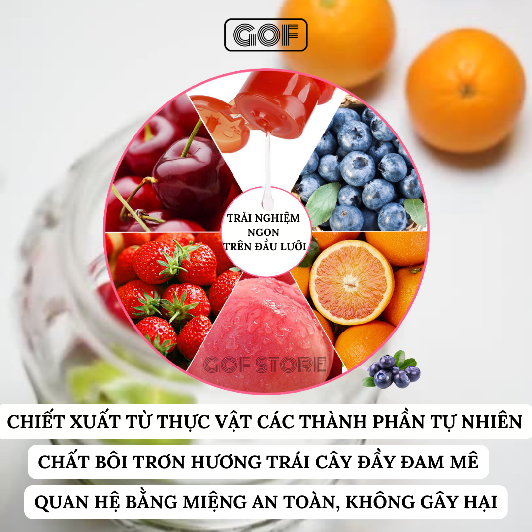 Gel bôi trơn hương trái cây Fruits Fun Chai 80g Gel bôi trơn gốc nước cho nam nữ