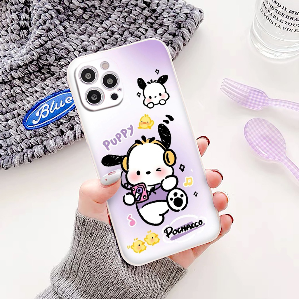 Ốp Điện Thoại hình gấu pochaco sắc tím Cho iPhone 13 12 7 8 Plus X Xr Xs Max 11 12 Pro Max SE 20 eh2100