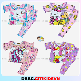Đồ bộ bé gái mặc nhà tay ngắn mèo con - kitty - ngựa pony - vịt donald