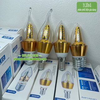 Bóng nến led đui nhỏ, bóng đèn led 5w sáng trắng, sáng vàng