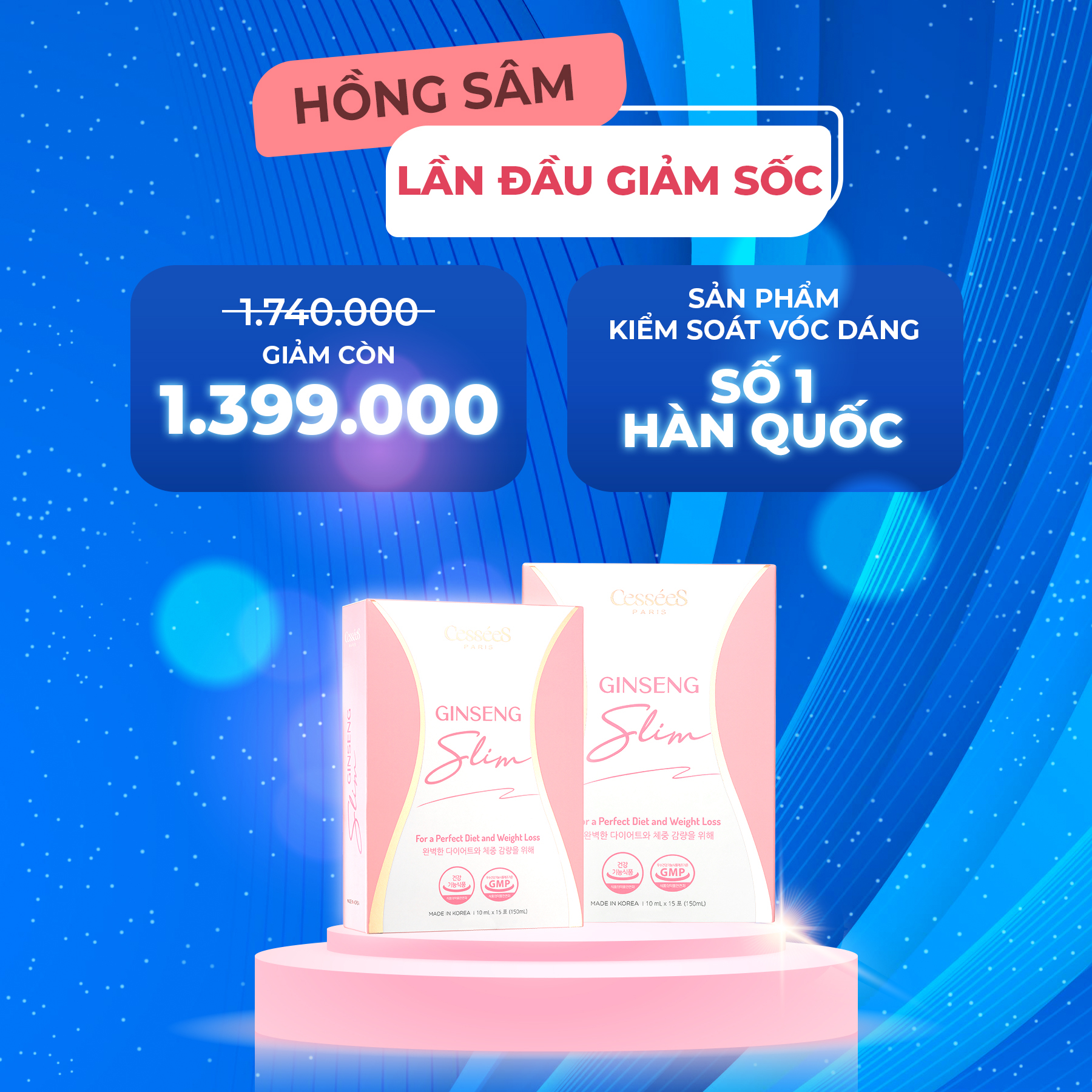 Hồng sâm giảm cân ginseng slim Thanh Thúy, đốt mỡ bụng, giảm thèm ăn, ngăn hấp thụ chất béo - 1 Hộp