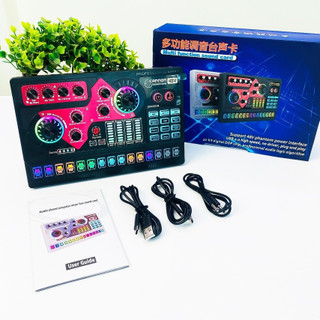 Sound card x5, hát karaoke, thu âm, livestream, có bluetooth, autotune mới nhất, hỗ trợ cổng canon 48v chuyên nghệp