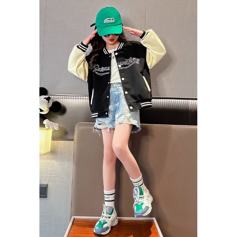 Áo khoác bomber cá tính cho bé gái phong cách HQ