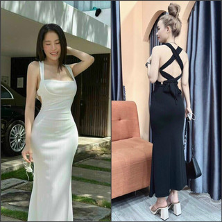 ĐẦM BODY HAI DÂY DÁNG DÀI ĐUÔI CÁ ĐAN DÂY HỞ LƯNG SEXY