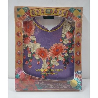 Áo dài nữ hoa thêu cúng thanh minh / cúng giỗ / tảo mộ - hàng cao cấp
