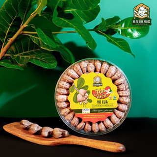 Hạt điều rang muối - Hạt điều bóc vỏ Bà Tư Bình Phước hộp tròn xếp hoa 515G