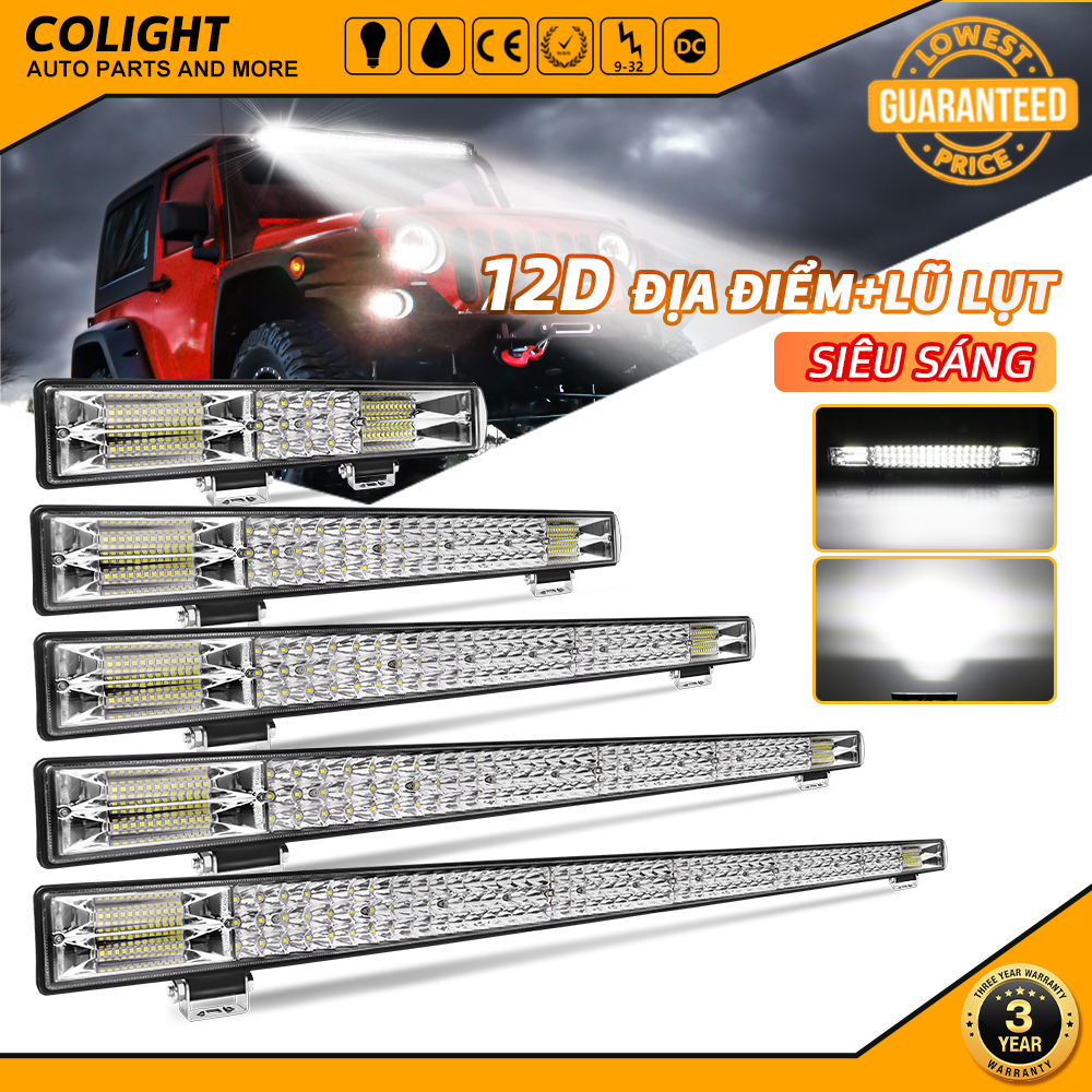 Đèn led trợ sáng 30cm điện 12v - 24v dùng chung lắp cho xe máy, xe tải,Cho Ô Tô 32inch đèn led thanh 40" led bar